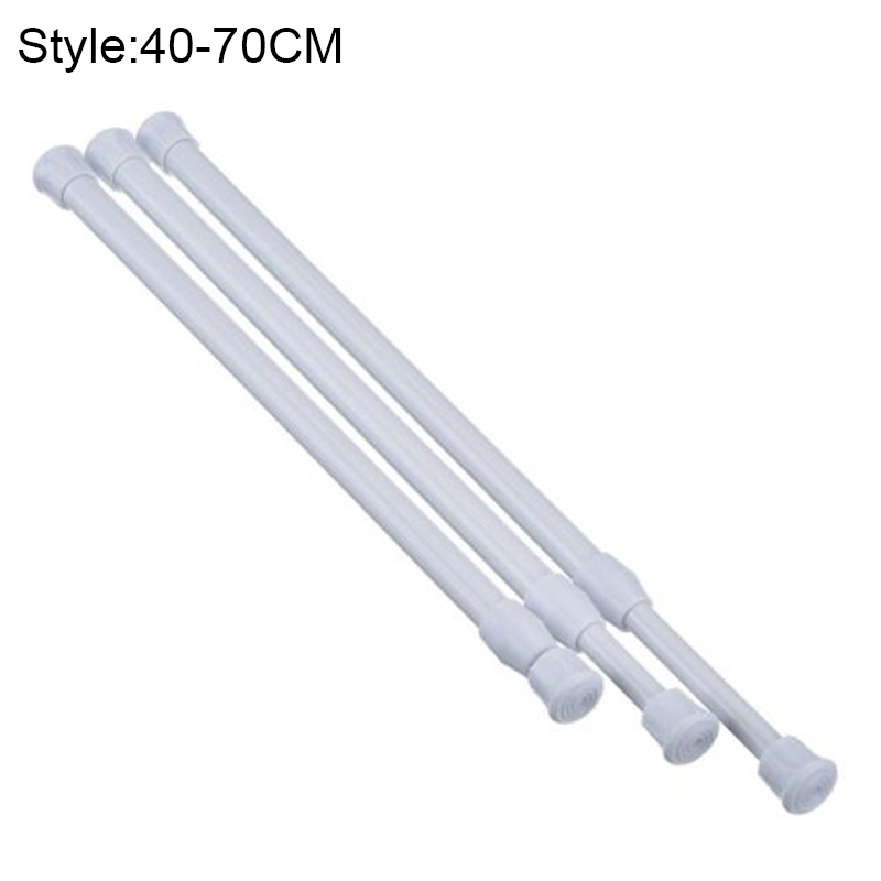 Curtain Rail Pole Rod Telescopic Tension High Carbon Steel Extendable For Bathroom: 40-70cm