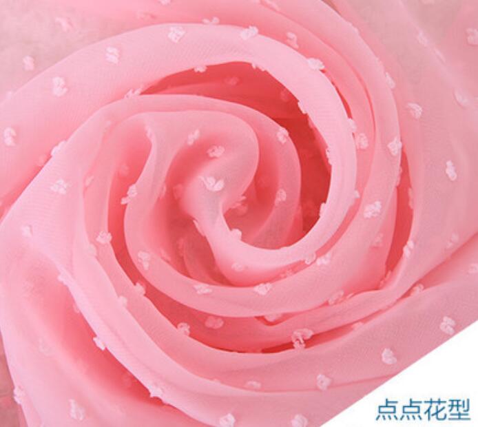 Cosplay kjole chiffon swissdot solid polkaprikket kjole stof swiss prikket chiffon stof kjole materiale: 5