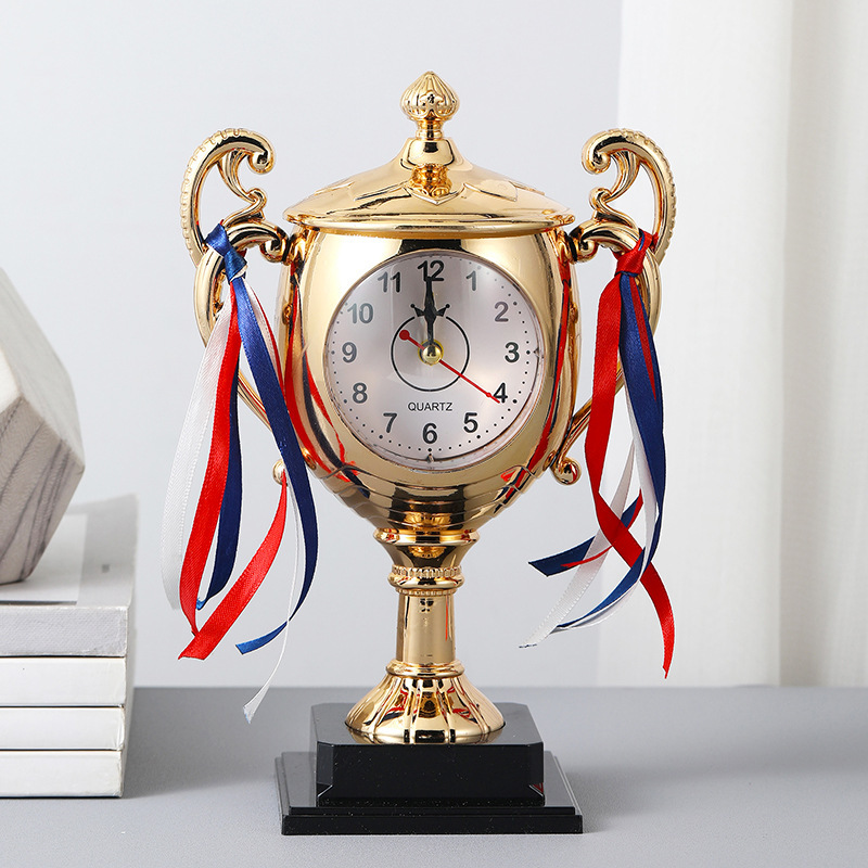 Trophy Small Alarm Clock Ornaments Desktop Children Bedside Wake-up Stereoscopic Student Prizes