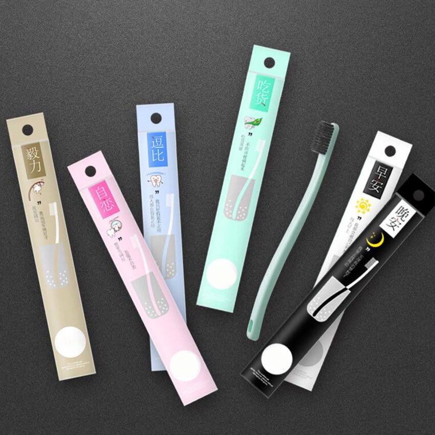 Zachte bamboe houtskool tandenborstel, nylon borstelharen, tandenborstels voor volwassenen, tandenborstels voor het reinigen van tanden, mondverzorgingsinstrumenten