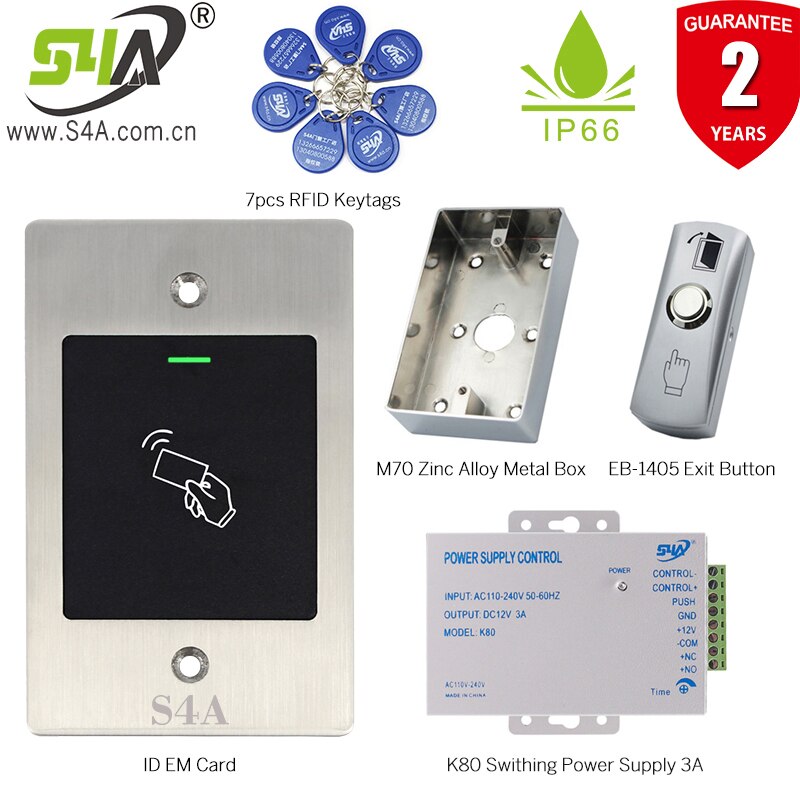 S4A 125Khz RFID Metal Waterproof Access Controller Embedded Keyless Access Control for Home Access Control System