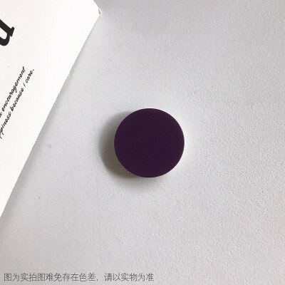 Universal Solid Color Round Airbag Bracket Expanding Stand Grip Mobile Phone Finger Holder For iPhone Samsung Huawei Support: Dark-purple