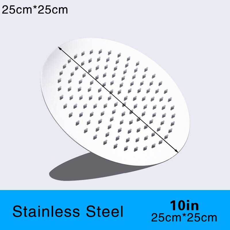 16/12/10/8/6 Inch Square Polished Chrome Stainless Steel Shower Heads Bathroom Rainfall Bath Accessories Stable Holder