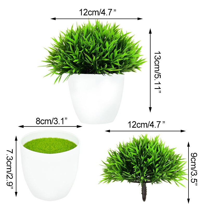 Bonsái Artificial en maceta con hojas verdes, plantas de simulación de árbol pequeño para decoración del hogar y jardín, decoraciones de mesa para fiestas de cumpleaños y bodas