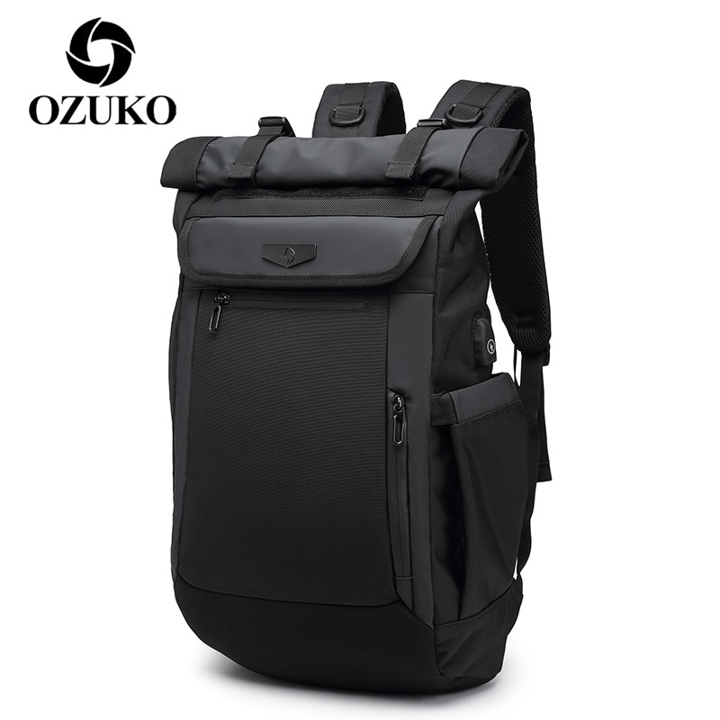 OZUKO Men Travel Backpack Casual USB Charging Laptop Bag Pack for Man Waterproof Teenage Schoolbag Large Capacity Bags Mochilas