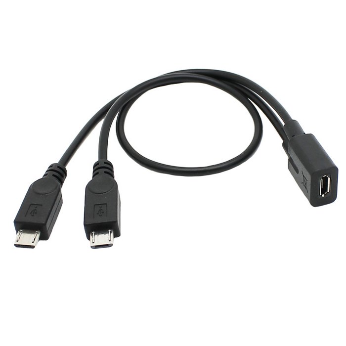 Micro USB Female naar 2 Micro USB Male Splitter extension oplaadkabel voor Galaxy S5 i9600 S4 I9500 Note2 N7100 s3 I9300 S2
