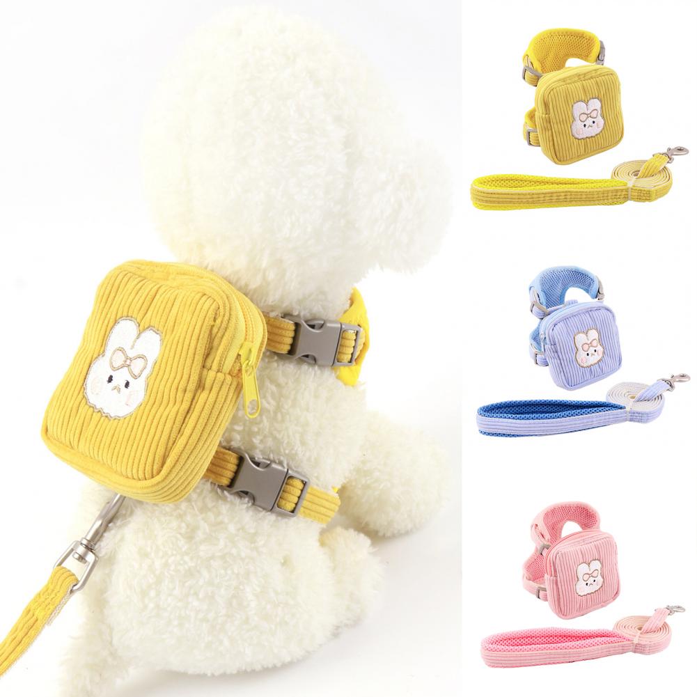 1 Set Harness Leash Set Excellent Not Easy Break Loose Stereo for Pet Shop Dog Harness Leash Backpack Harness Set