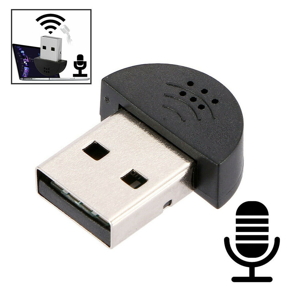 Portable Mini USB 2.0 Microphone Audio Adapter Driver-Free Mic for Laptop/Notebook/PC