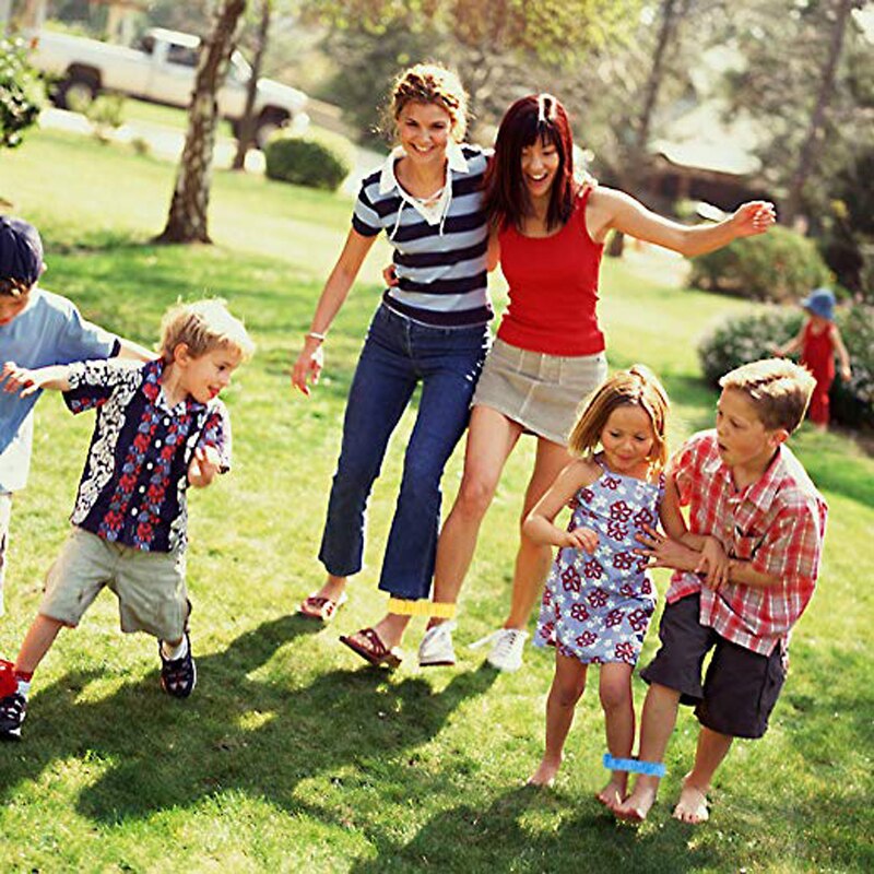 10 PCS 3 Legged Race Bands, 5 Kleuren Elastische Tie Touw