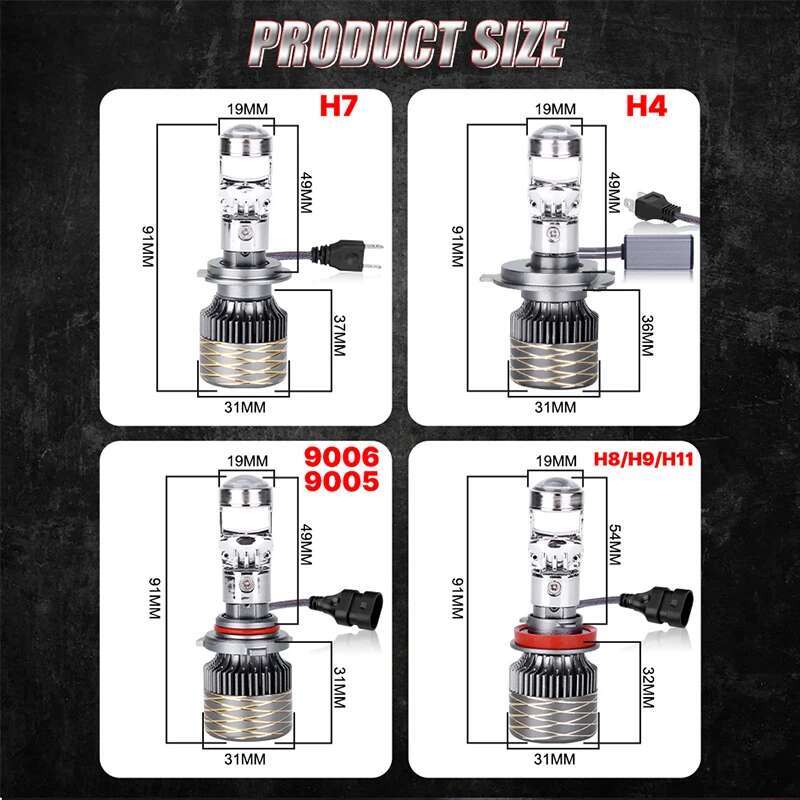 1000W 1000000 LM H7 H4 Canbus Auto Scheinwerfer H11 H8 9005 9006 HB3 HB4 LED Projektor Birne 6000 K Auto Motorrad Mini objektiv