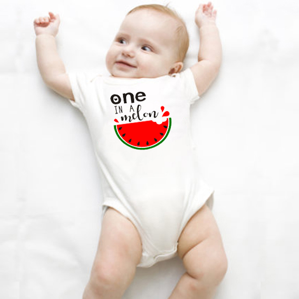 Baby Rompertjes Baby Meisjes Jongens Baby Korte Mouw Jumpsuit Een In EEN Meloen Afdrukken Zomer Romper Pasgeboren Kleding