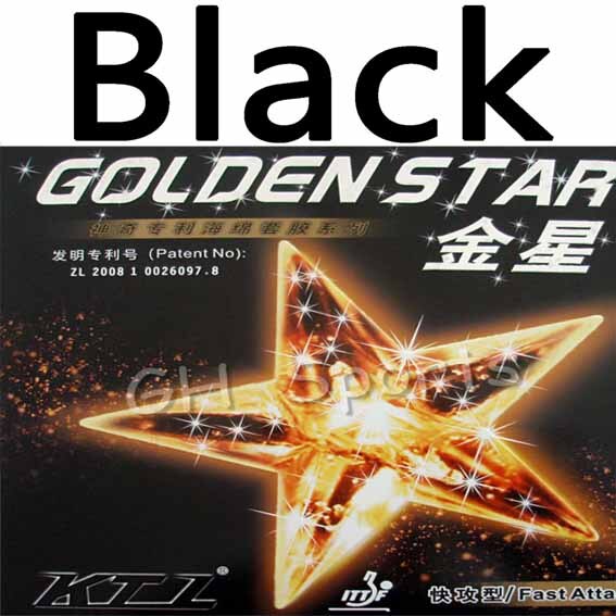 KTL GOLDEN STAR Fast Attack Pips in Table Tennis Rubber With Sponge for ping pong bat: black