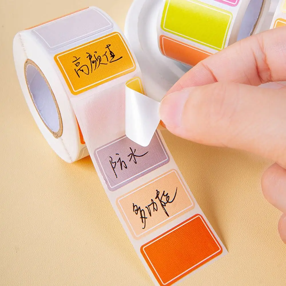 Durable Waterproof Label Stickers Self-adhesive Stationery Supplies Name Sticker Blank Writable Sticker