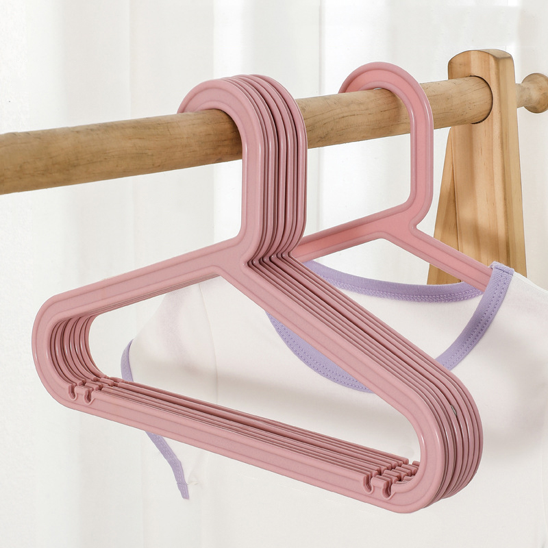 10 stks Draagbare Kinderen Jassen Opslag Hanger Closet Organizer Baby Hangers Display Hangers Kinderkleding Plastic Hanger Rekken: Roze