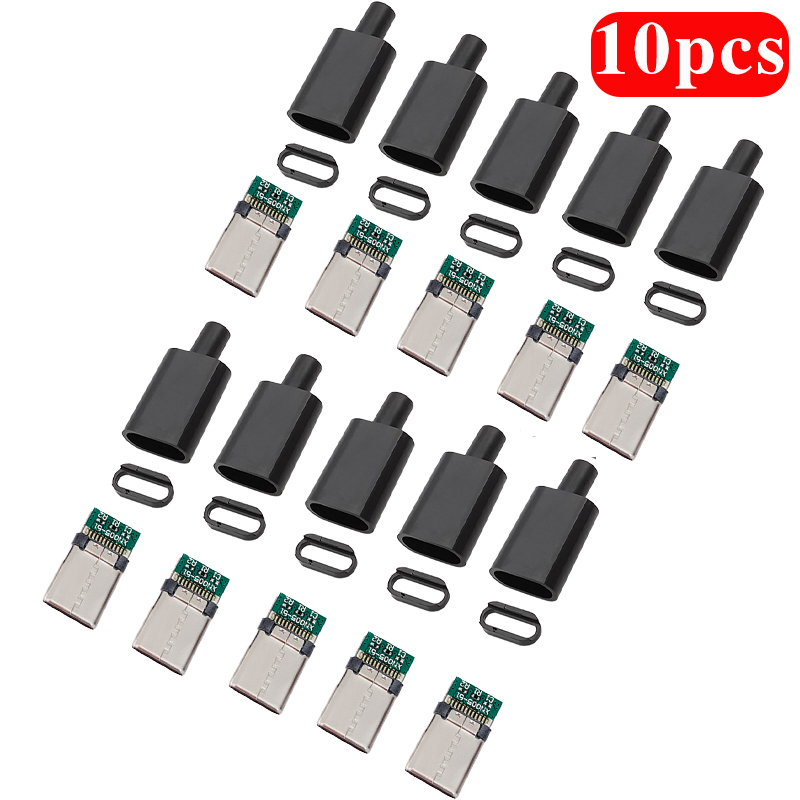 10 stks Type C usb3.1 3A snel opladen USB Connectors Mannelijke Jack Staart Plug Elektrische Terminals lassen DIY datakabel accessoires: MULTI