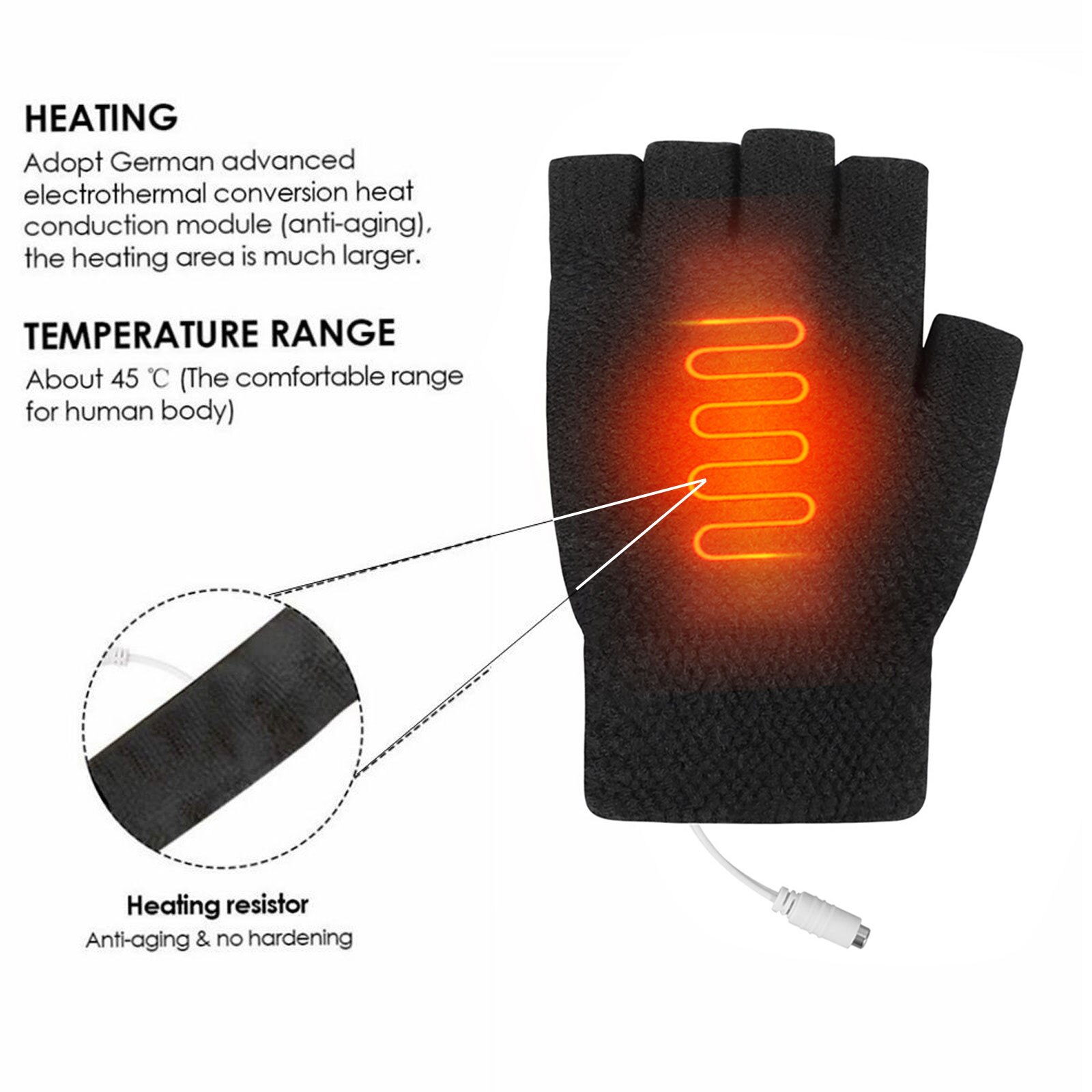 Electric Heated Gloves Outdoor Winter Warmer Leather Rechargeable Li-ion Battery Men and Women USB Gloves Heating Gloves