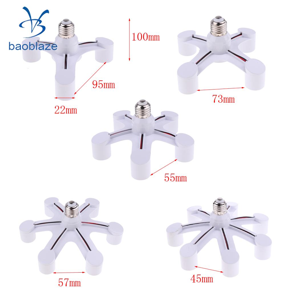 E27 Light Bulb Lamp Adapter Houder Converter Socket Base Splitter 3/4/5/6/7 In 1