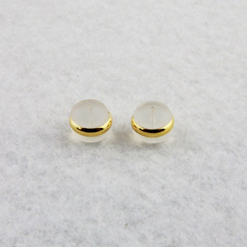 20 PCS 5.5mm*7mm Earrings Set Transparent Silicone Earring Stopper Ear Plugging Earring Backs DIY Jewelry Findings: Gold