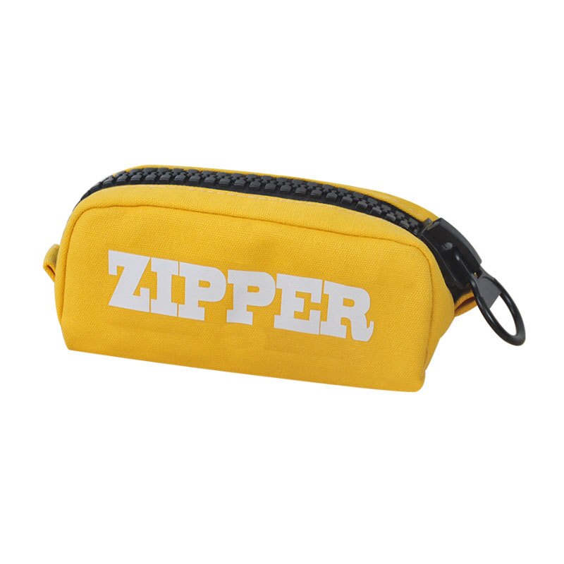 Duży zamek piórnik płótno zamek błyskawiczny szkolne pióro piórnik robić artykułów piśmienniczych organizator worek robić przechowywania piórnik materiały biurowe A6350: żółty