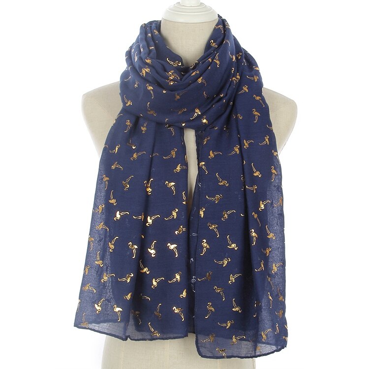 FOXMOTHER-écharpe, châle, couleur bleu ciel, menthe jaune feuille d'aluminium or, flamant rose, portefeuille pour femmes, nouvelle: Navy