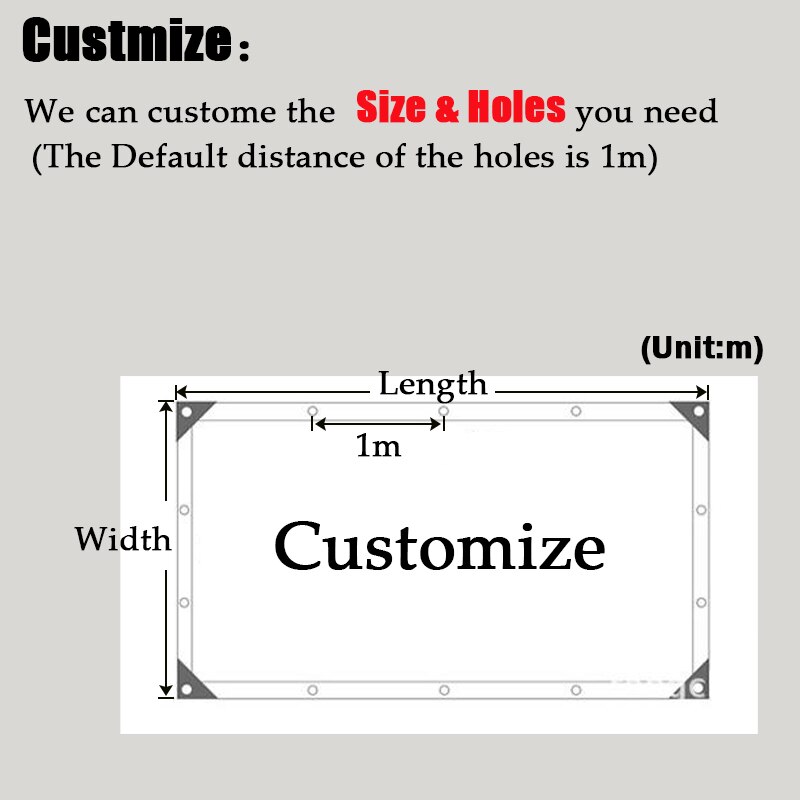 Bâche de jardin en PE 200 g/m², tissu imperméable, voile d'ombrage d'extérieur, pour bateau, camion, épaisseur 0.32mm: Customize