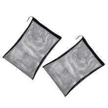 2 Pieces Heavy Duty Carrying Mesh Drawstring Gear Bag for Snorkeling Fins Flippers (Black, 25'' x 18'')