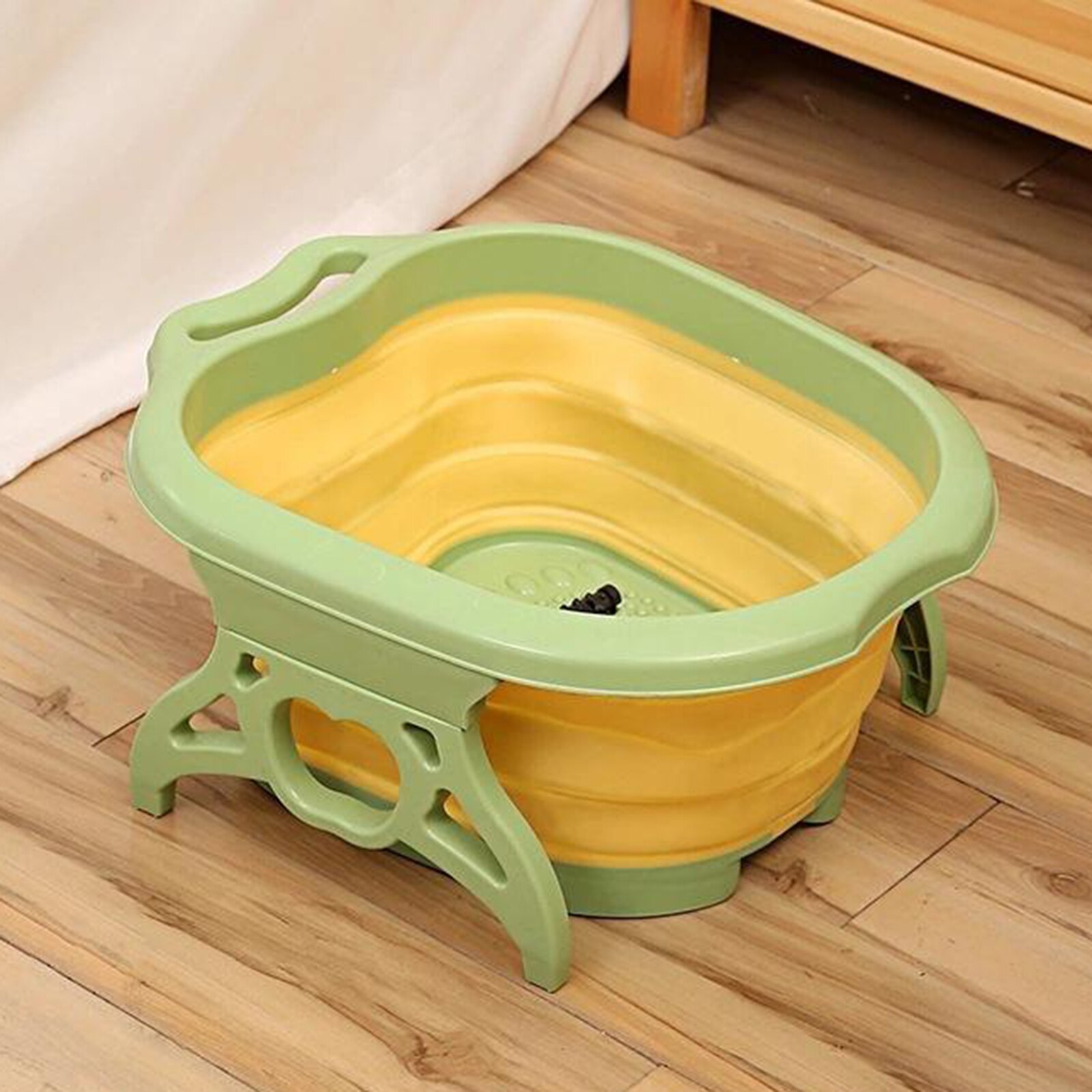 Pie de plástico plegable bañera cubo Bol pie Spa pedicura: Yellow
