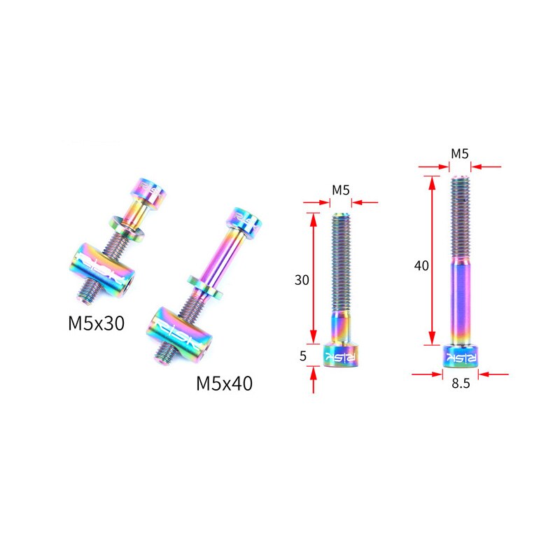 2 stücke M5x30/40mm Sitz Post Schrauben Titan Legierung Thomson Sattelstütze Befestigung Bolzen Ti Fahrrad Schrauben Bike Teile schwarz Gold Regenbogen