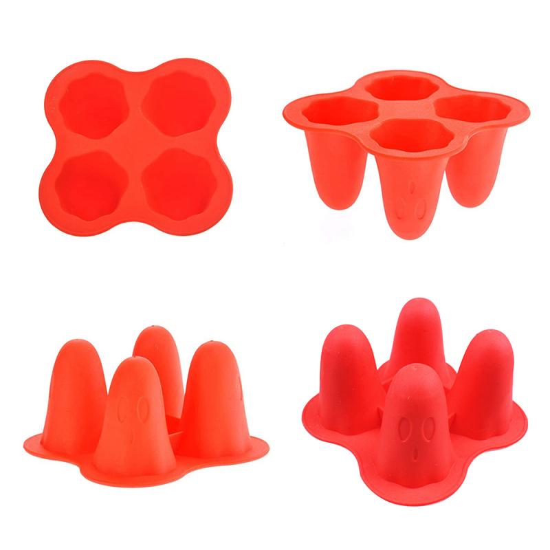 Multi-spor halloween spøkelse isbitform 3d -forms vinglass dekorasjon spøkelseisbrett terningform mini verktøy til hjemmet