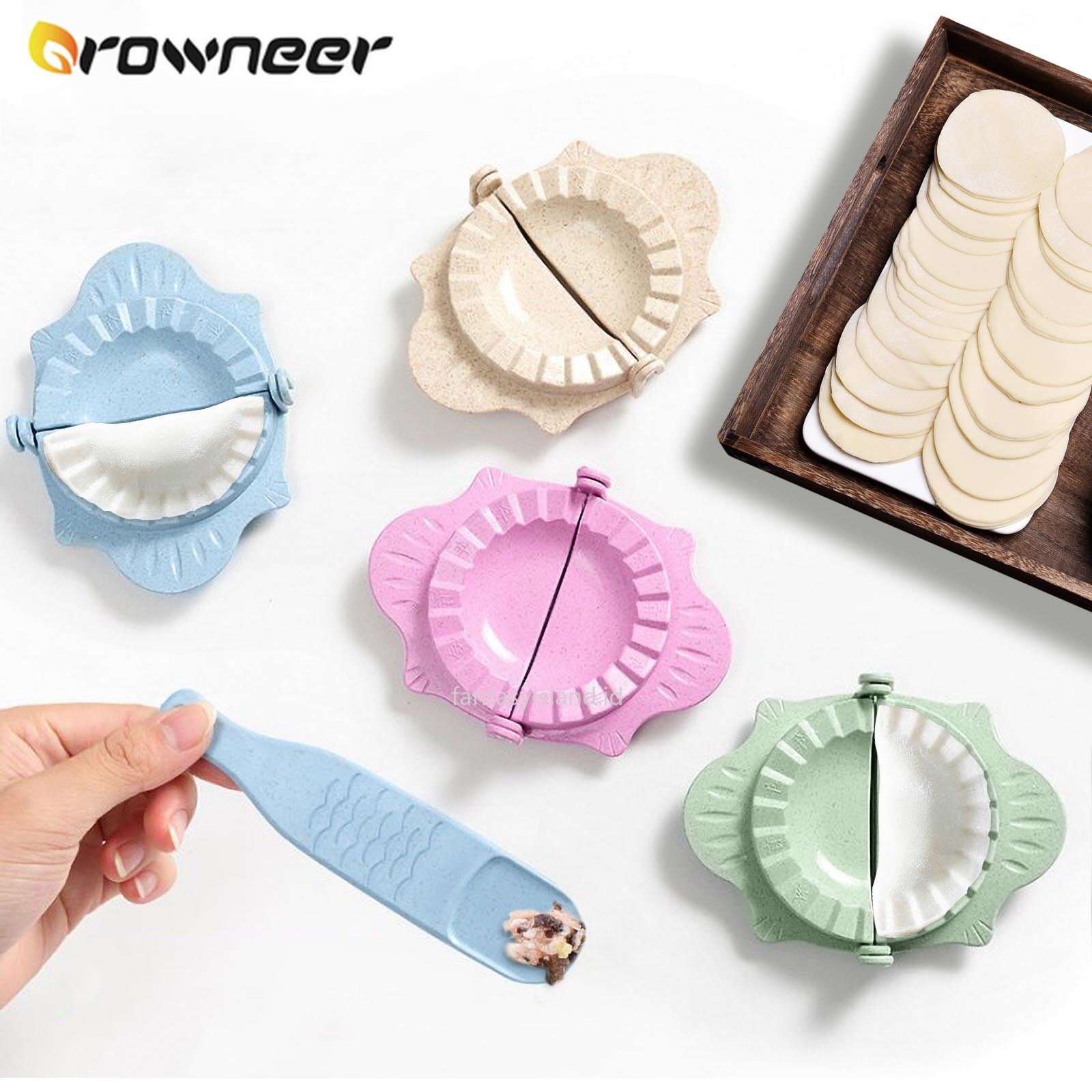 Diy Dumplings Mold Niet-toxisch Tarwe Stro Jiaozi Mallen Handig Dumpling Maker Keuken Ronde Gezicht Schil Automatische Gebak Gadgets