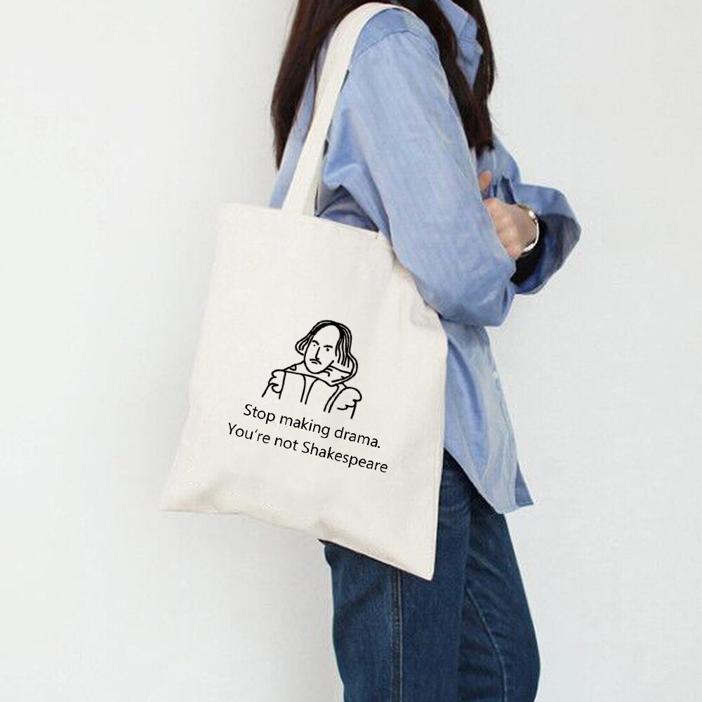 Drôle d'être un homme gentil imprimer dames sacs à main toile sac fourre-tout coton Shopping femmes Eco réutilisable épaule Shopper sacs lettre