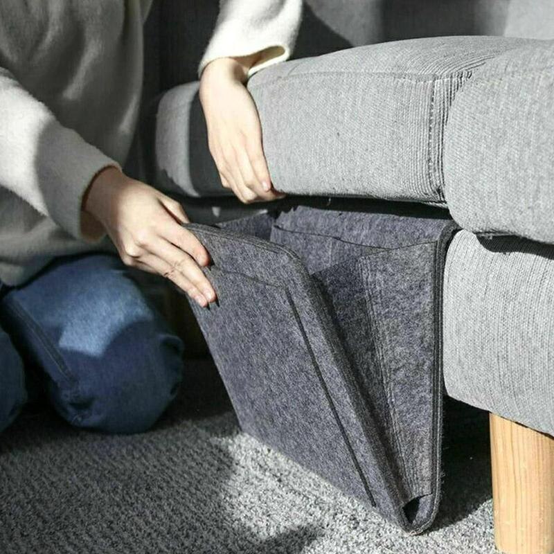 Storage Organizer Felt Bedside Hanging Storage Bags Mobile Phone Remote Control Sundries Book With 2 Inner Pockets