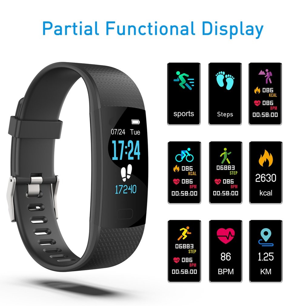 Smart Sport Armband Polsbandje Bloeddruk Hartslagmeter Stappenteller Slimme Horloge Mannen Voor Android Ios