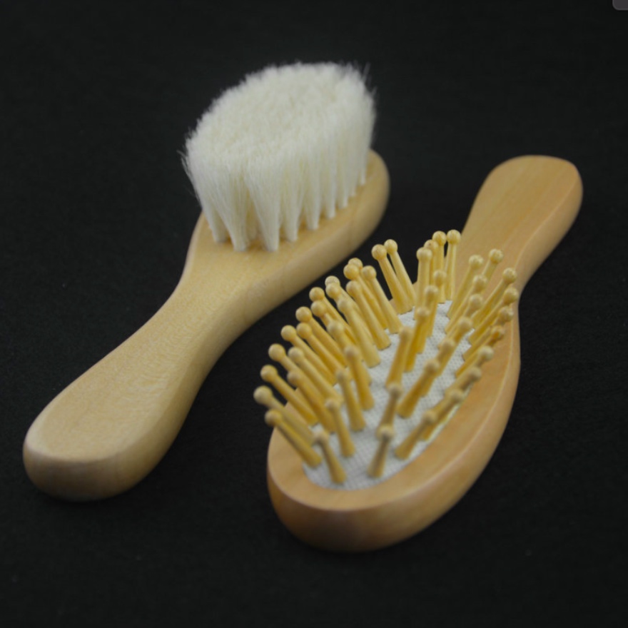 Baby Daily Care Products Wood Shampoo Bath Wool Brush Soft Skin Care Cleaning Brush Wool Brush Set