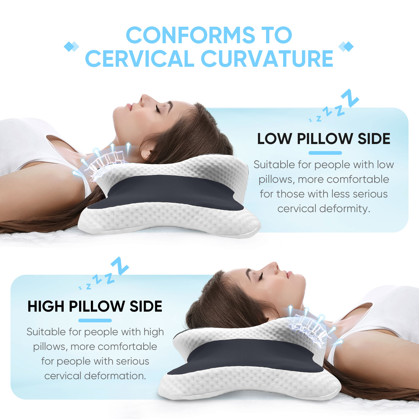 Almofadas de espuma de memória borboleta em forma de borboleta relaxante cervical recuperação lenta pescoço travesseiro alívio da dor dormir cama ortopédica