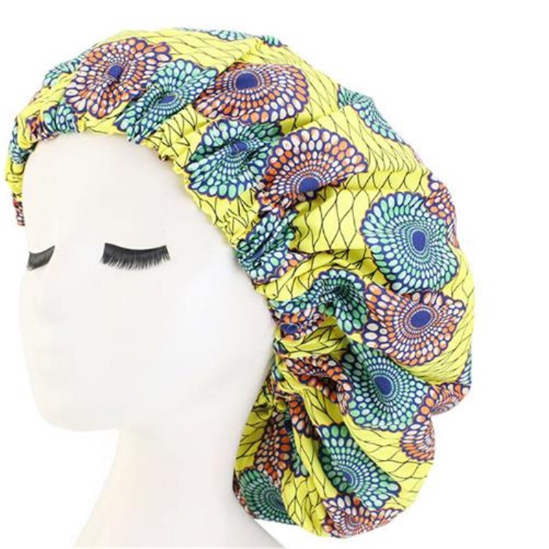 Bonnet de nuit extra large en tissu imprimé africain ankara, bonnet de nuit doublé en satin, chapeau de nuit pour femme, turban: 11