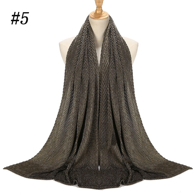 Luksusmerke glitter muslimsk islamsk sjal instant hodeskjerf vanlig omslag foulard dubai hijab femme musulman skjerf turban for kvinner: 5