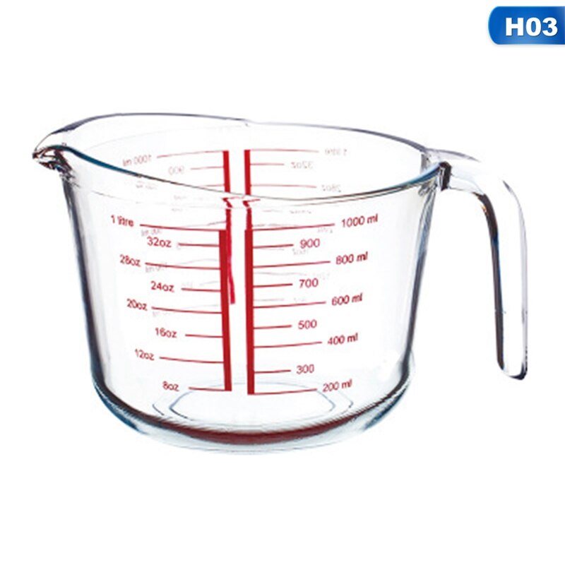 Tempered glass measuring cup with scale milk cup microwave oven special high temperature heat-resistant kitchen supplies: 03