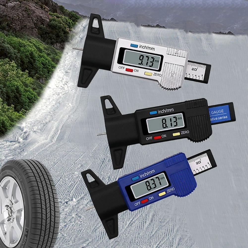 Digital Car Tire Tread Depth Tester 0-25mm Tyre Tread Depth Gauge Meter Measurer Tool Caliper LCD Display Tire Measurement