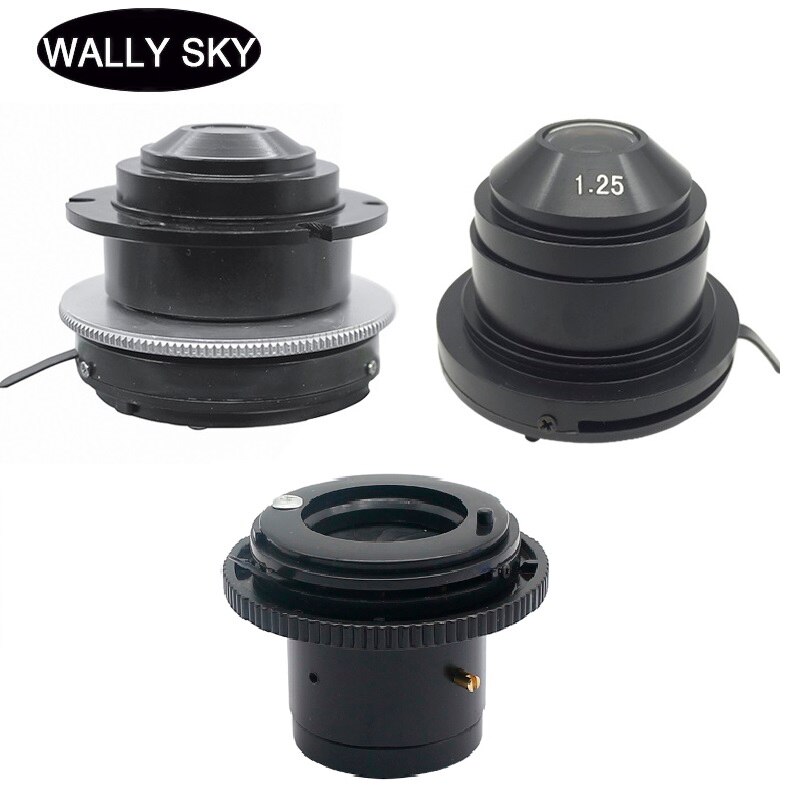 Biological Microscope Condenser Numerical Aperture 1.25mm Microscope Part Accessories Collecting Mirror Lens with Iris Diaphragm