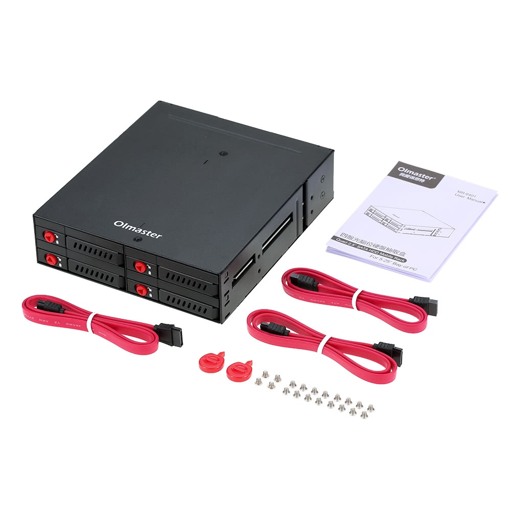 Plate-forme arrière Mobile, avec serrure à clé, Support d'échange à pour disque dur de 2.5 ", 4 boîtes, SATA 6gbps HDD, SSD, 5.25"