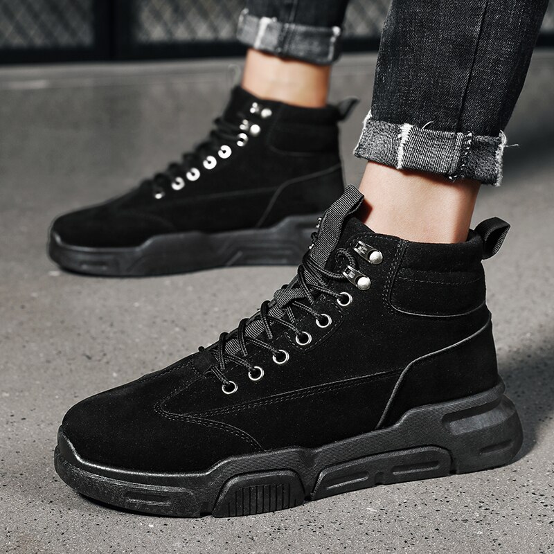 Men's casual shoes Winter shoes men black shoes High canvas shoes men Non-slip wear shoes for men Platform