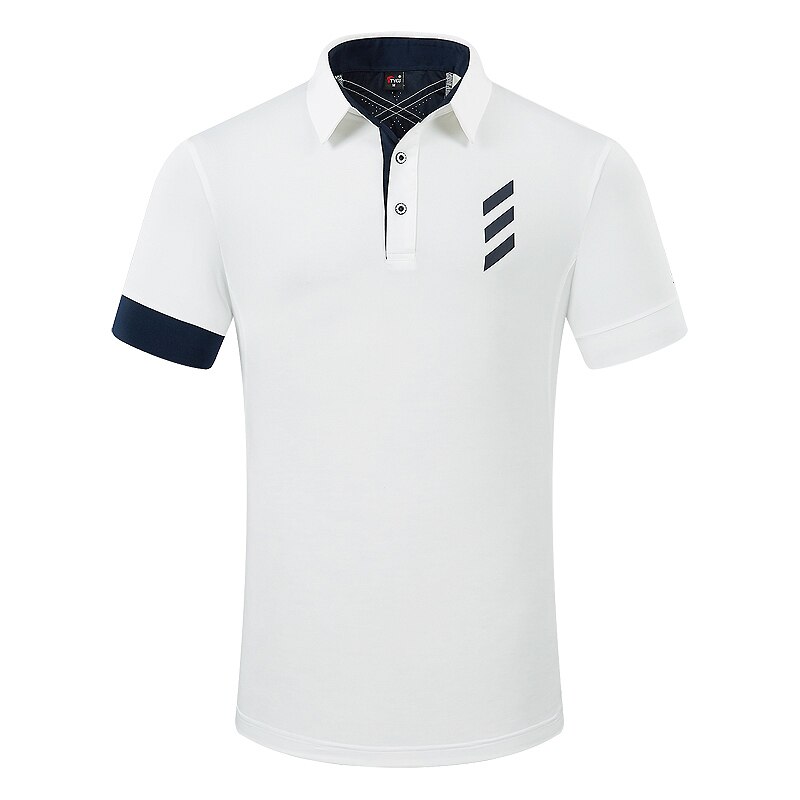 Sommer golf slid tøj mænd skjorte konkurrence sportsbold toppe åndbar kortærmet hurtigtørrende golf trainning t shirt: Hvid / Xxl