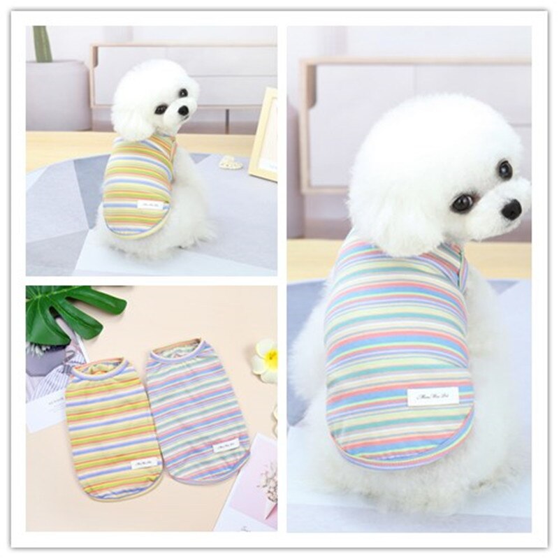 Colorful Dog Vest Cute Chihuahua Clothing for Small Dogs Breathable Summer Puppy T-Shirt Bulldog Ropa Perro S-XXL