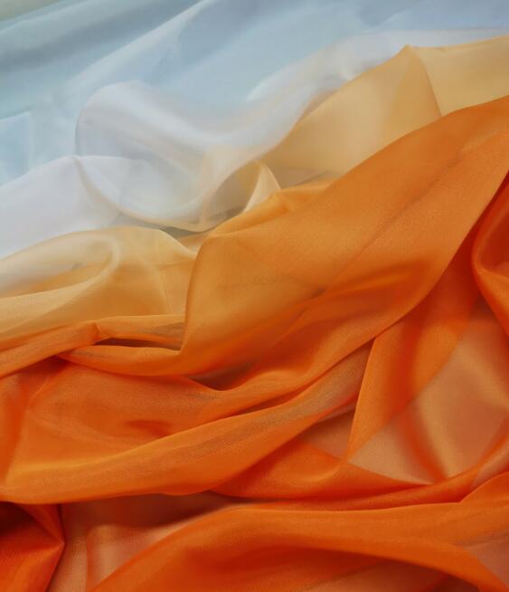 Ombre chiffong tyg tunn mjuk färgad dans klänning andas flytande diy klänning tyg: Orange