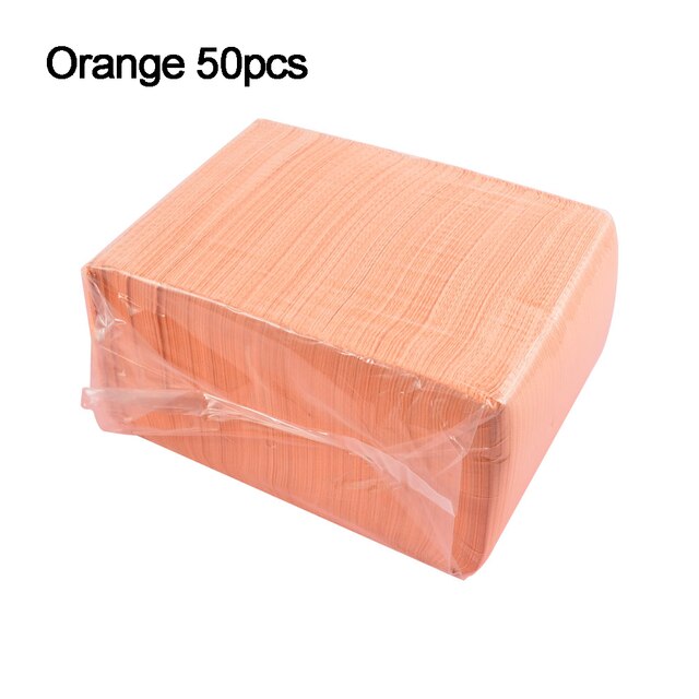 Mantel desechable para manicura, almohadilla de limpieza plegable para el cuidado de las uñas, resistente al agua, para manicura, 50 o 125 unidades: 50pcs orange