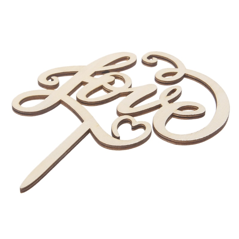 Rustic Love Cake Topper Groom Bride Wooden Wedding Decorating Engagement Party