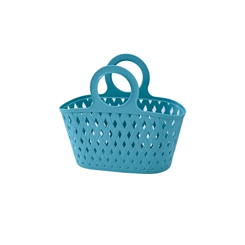 Cesta de banho vazada portátil, suprimentos para lavagem de banheiro, cesta de armazenamento, tipo bolsa de mão, organizador de drenagem de lavanderia, banheiro