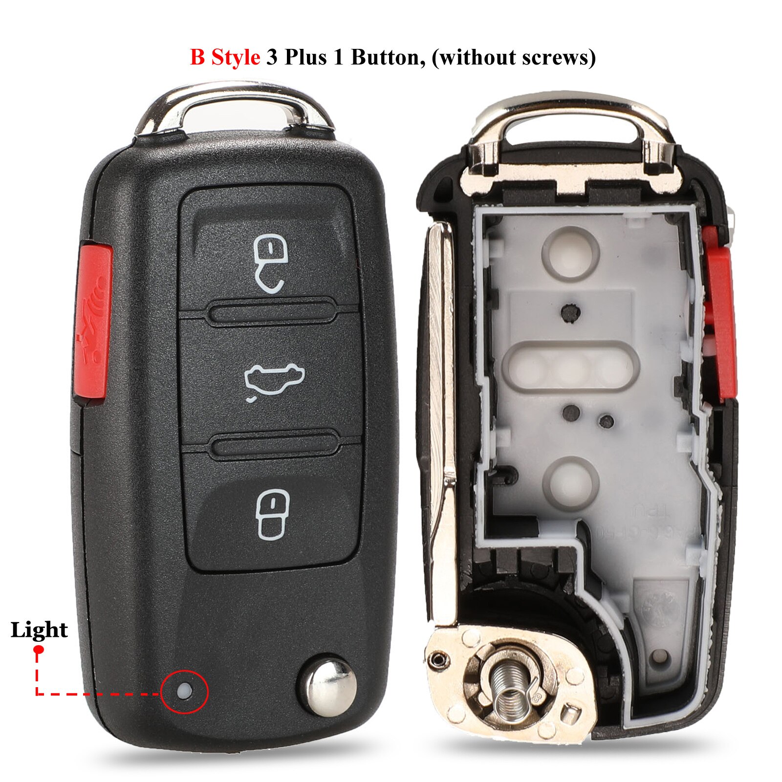 jingyuqin Flip Remote Car Key Shell Fob For VW Polo Golf MK6 Tiguan Touareg 202AD 202H 202Q 2/3/4/5 Button Key Case: 3B plus 1 Type B