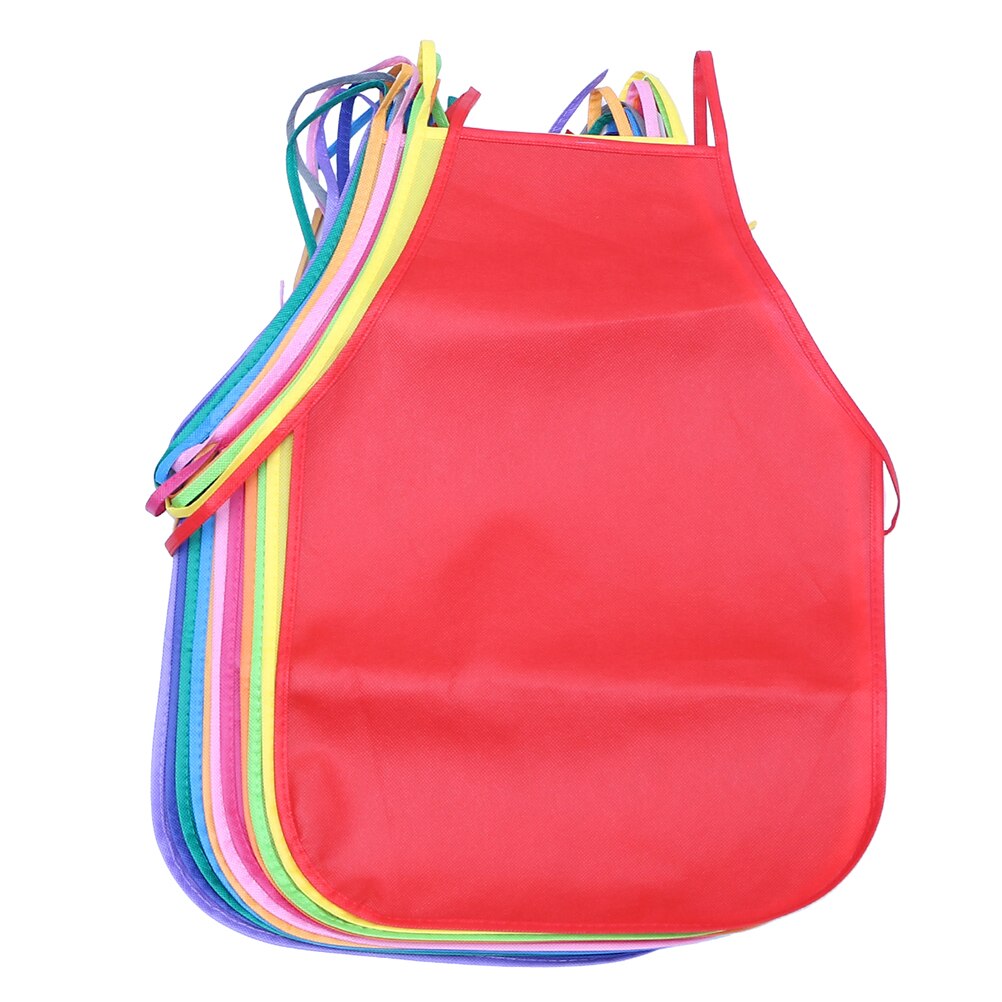 24PCS Kids Apron Hanging Neck Apron Disposable Cute Artists Painting Bib Nonwoven Apron Pinafore for Activities Art Class A30